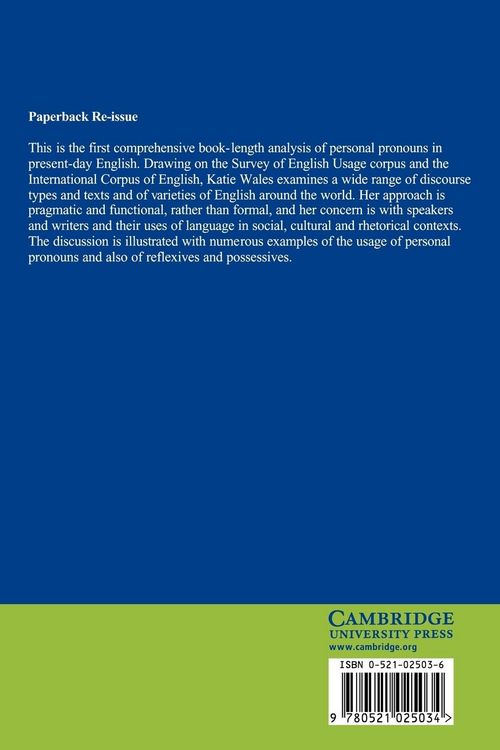 Produktbild: Personal Pronouns in Present-Day English