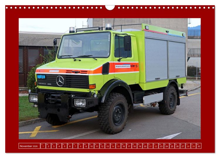 Produktbild: Unimog bei der Feuerwehr (Wandkalender 2026 DIN A3 quer), CALVENDO Monatskalender