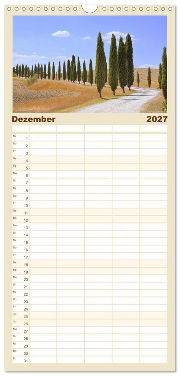 Produktbild: Familienplaner 2027 - Crete Senesi - Highlights einer einzigartigen Region mit 5 Spalten (Wandkalender, 21 x 45 cm) CALVENDO