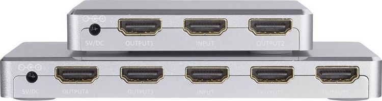 Produktbild: SpeaKa Professional 2 Port HDMI-Splitter mit Aluminiumgeh&auml;use, Ultra HD-f&auml;hig 3840 x 2160 Pixel
