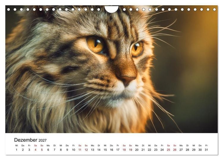 Produktbild: Eleganz in Pelz - ein Maine Coon - Kalender (Wandkalender 2027 DIN A4 quer), CALVENDO Monatskalender