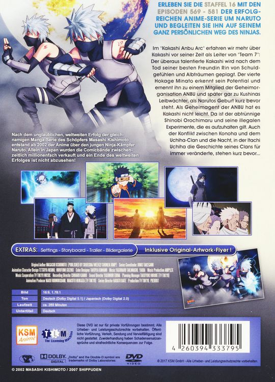 Produktbild: Naruto Shippuden - Kakashi Anbu Arc - Staffel 16: Folgen 569-581 [3 DVDs]