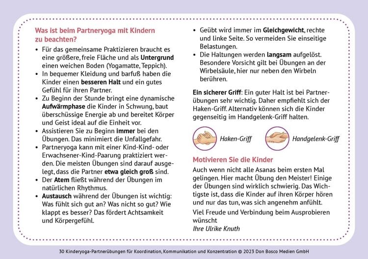 Produktbild: 30 Kinderyoga-Partner&uuml;bungen f&uuml;r Koordination, Kommunikation und Konzentration
