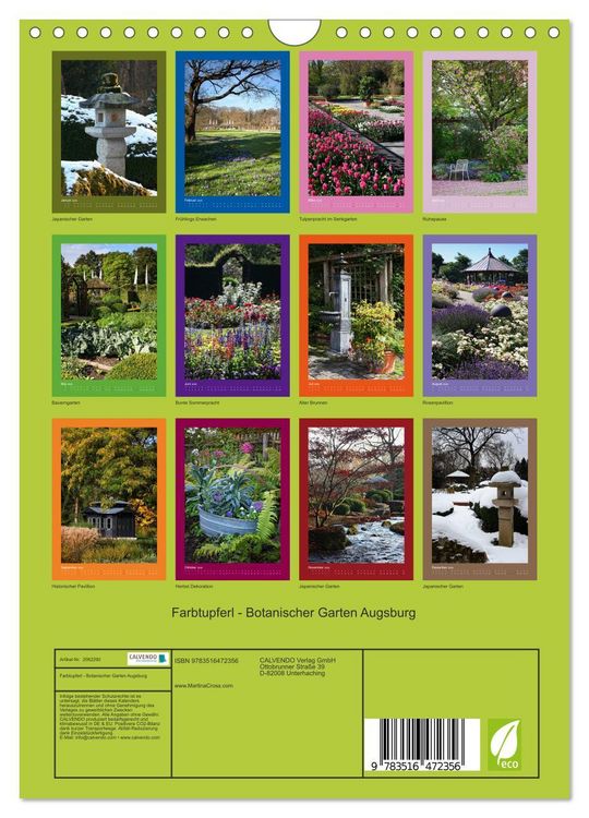Produktbild: Farbtupferl - Botanischer Garten Augsburg (Wandkalender 2026 DIN A4 hoch), CALVENDO Monatskalender
