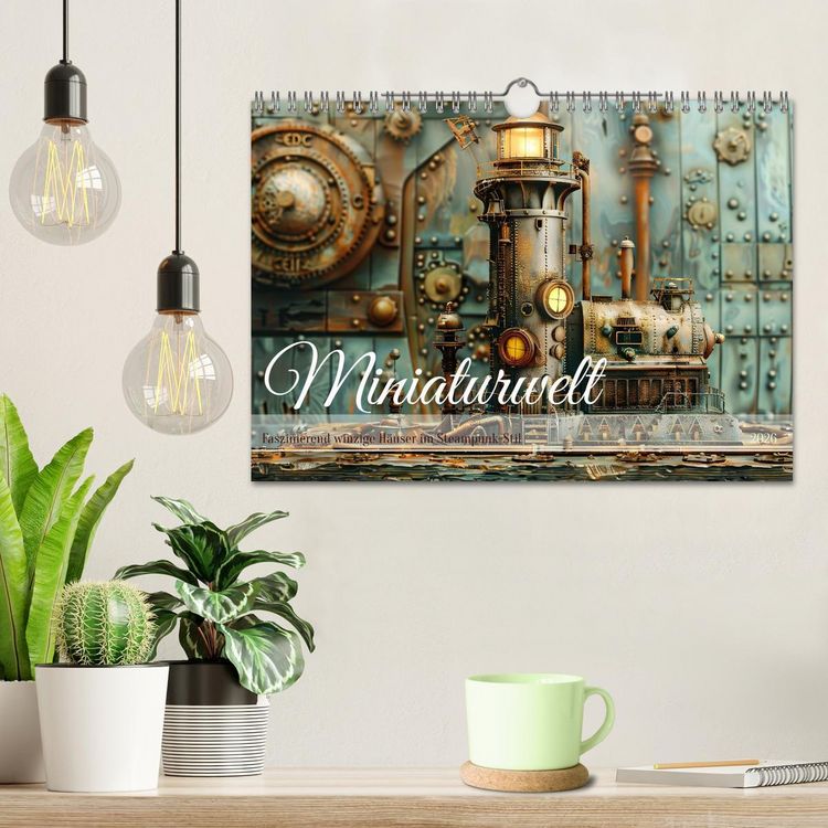 Produktbild: Miniaturwelt Faszinierend winzige H&auml;user im Steampunk-Stil (Wandkalender 2026 DIN A4 quer), CALVENDO Monatskalender