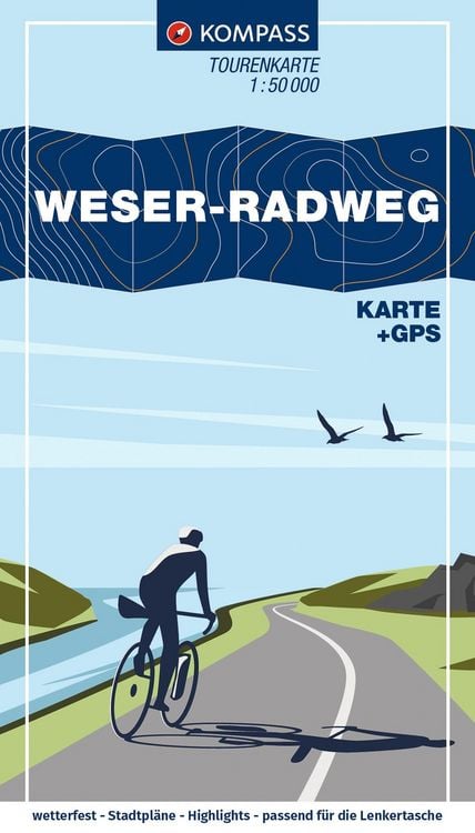 Produktbild: KOMPASS Fahrrad-Tourenkarte Weser-Radweg 1:50.000