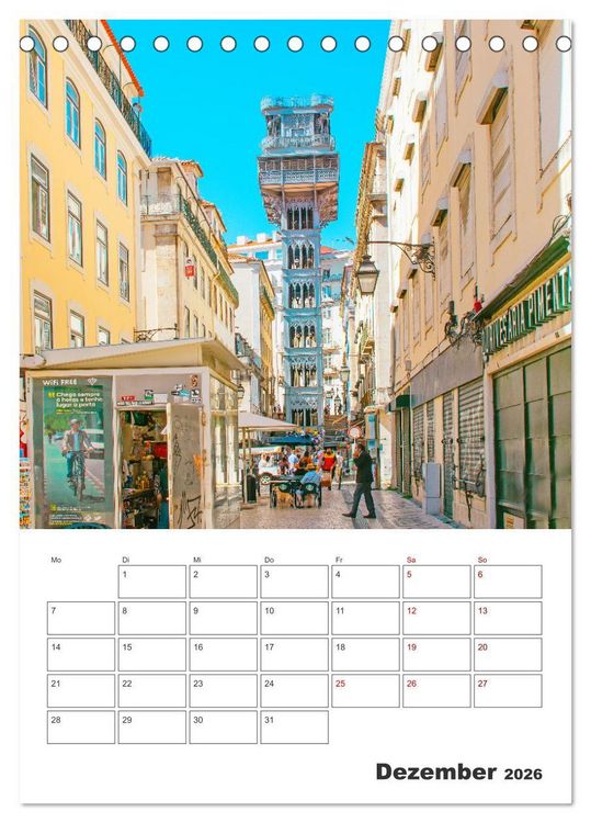 Produktbild: Lissabon - ein Traumreiseziel (Tischkalender 2026 DIN A5 hoch), CALVENDO Monatskalender