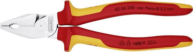 Produktbild: Knipex 02 06 200 VDE Kraft-Kombizange 200mm DIN ISO 5746, DIN EN 60900