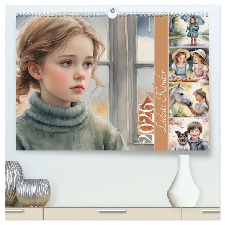 Produktbild: Liebste Kinder (hochwertiger Premium Wandkalender 2026 DIN A2 quer), Kunstdruck in Hochglanz