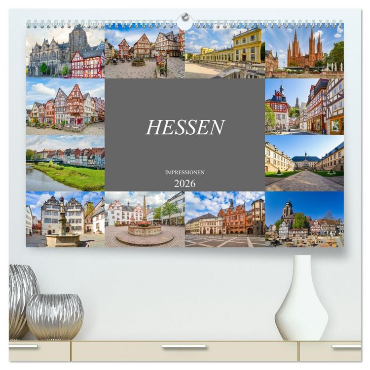 Produktbild: Hessen Impressionen (hochwertiger Premium Wandkalender 2026 DIN A2 quer), Kunstdruck in Hochglanz