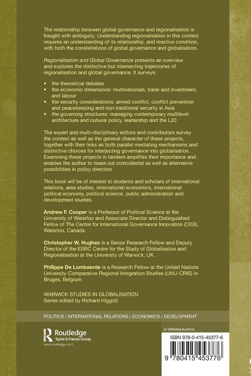 Produktbild: Regionalisation and Global Governance