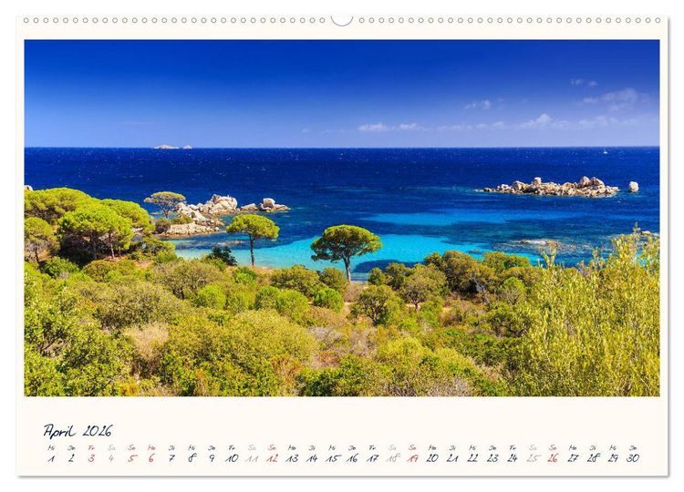 Produktbild: Korsika - Traumhafte K&uuml;sten am Mittelmeer (hochwertiger Premium Wandkalender 2026 DIN A2 quer), Kunstdruck in Hochglanz