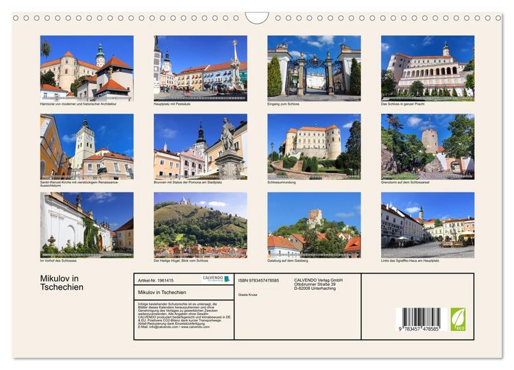 Produktbild: Mikulov in Tschechien (Wandkalender 2026 DIN A3 quer), CALVENDO Monatskalender