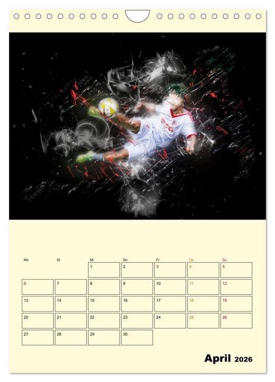 Produktbild: Fu&szlig;ball - Feuer (Wandkalender 2026 DIN A4 hoch), CALVENDO Monatskalender