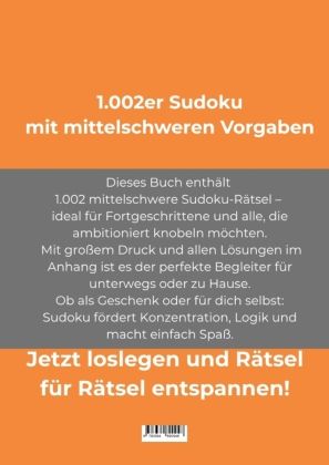 Produktbild: 1.002er Sudoku mittelschwer