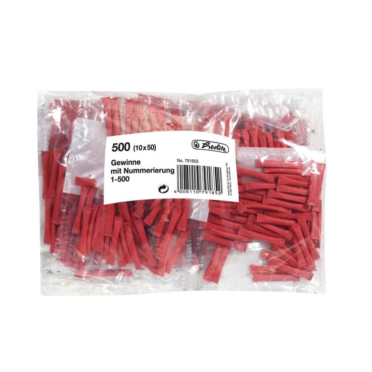 Produktbild: Herlitz Gewinnlose 1-500 10x50 St&uuml;ck, geklammert