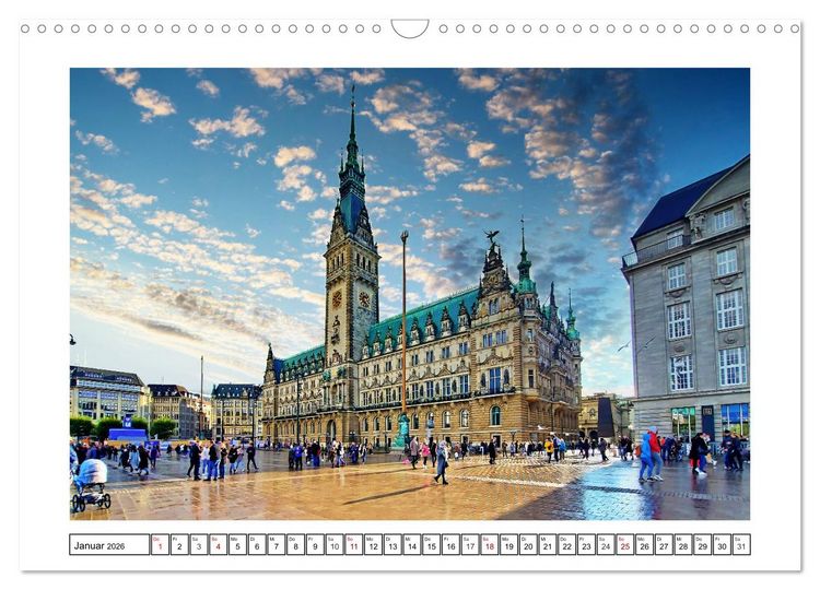 Produktbild: Hamburg sehen, f&uuml;hlen und lieben (Wandkalender 2026 DIN A3 quer), CALVENDO Monatskalender