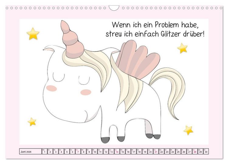 Produktbild: Unicorns. Einhorn-Spr&uuml;che und Weisheiten! (Wandkalender 2026 DIN A3 quer), CALVENDO Monatskalender