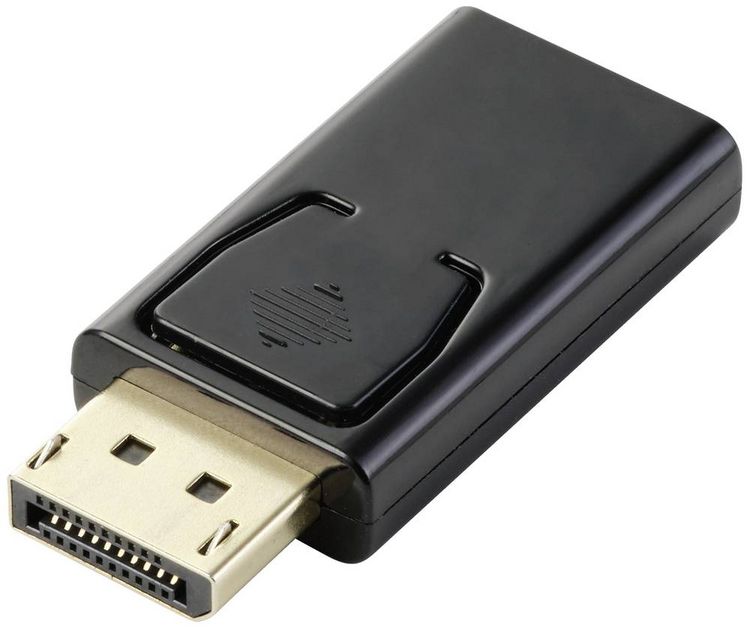 Produktbild: Renkforce RF-5506962 DisplayPort / HDMI Adapter [1x DisplayPort Stecker - 1x HDMI-Buchse] Schwarz vergoldete Steckkontakte