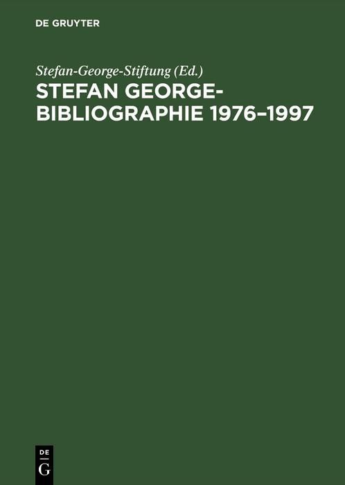Produktbild: Stefan George-Bibliographie 1976-1997