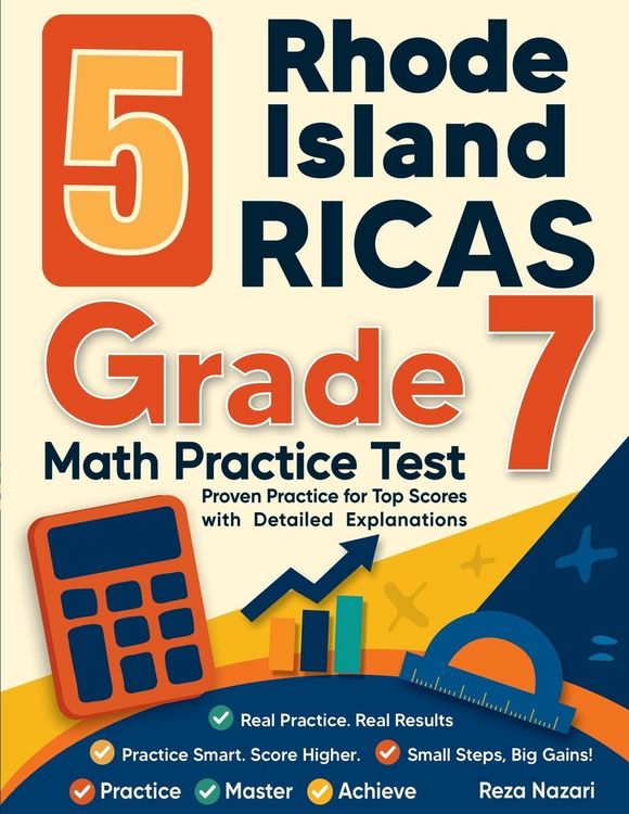 Produktbild: 5 Rhode Island RICAS Grade 7 Math Practice Tests