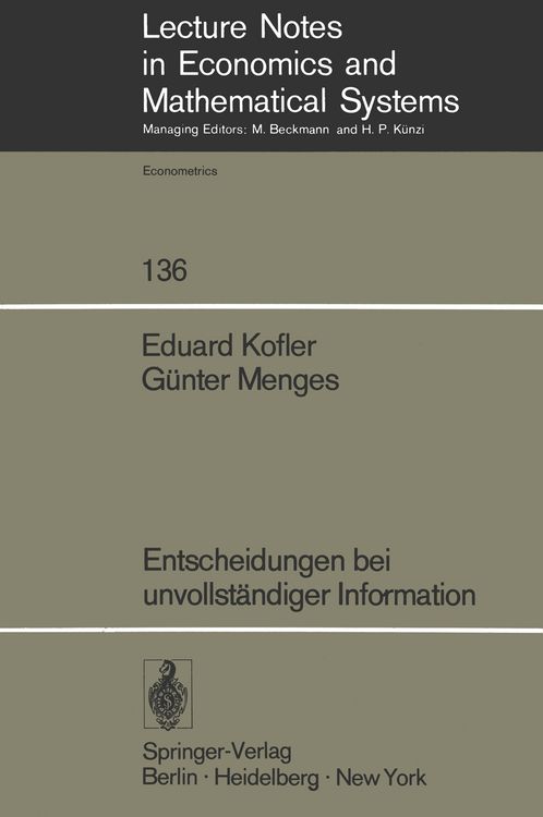 Produktbild: Entscheidungen bei unvollst&auml;ndiger Information