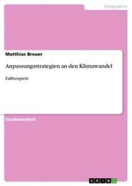 Produktbild: Anpassungsstrategien an den Klimawandel