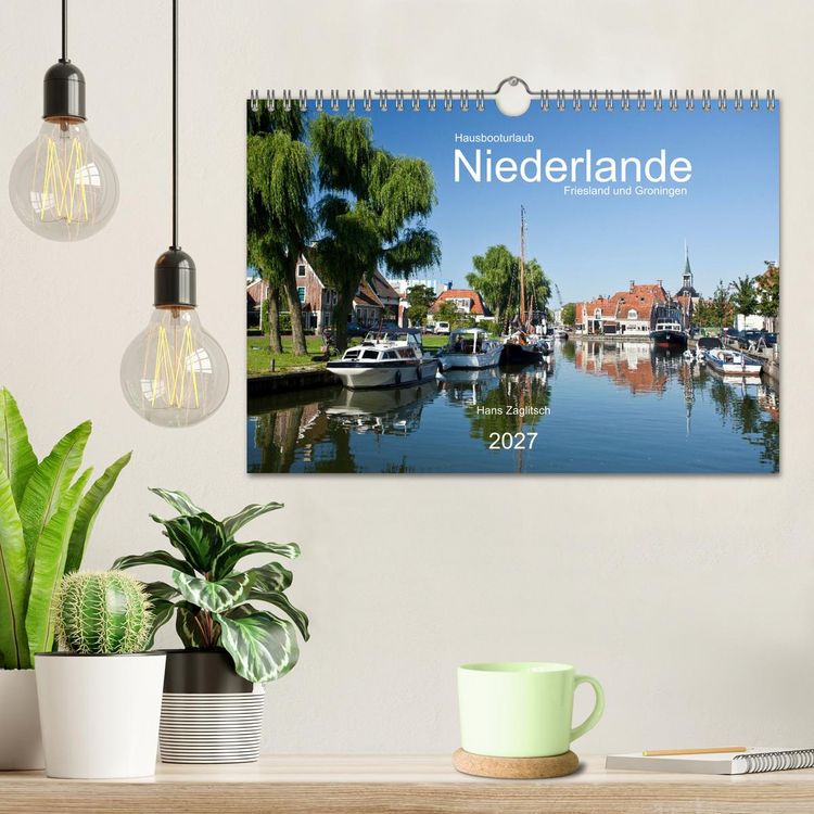 Produktbild: Hausbooturlaub Niederlande - Friesland und Groningen (Wandkalender 2027 DIN A4 quer), CALVENDO Monatskalender