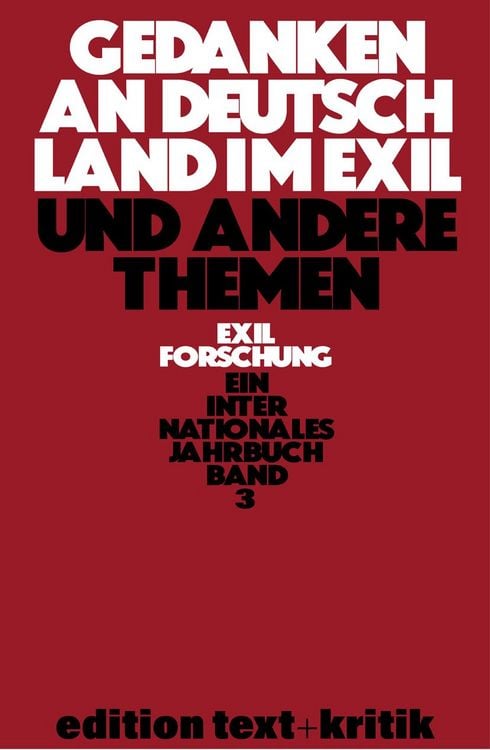 Produktbild: Gedanken an Deutschland im Exil und andere Themen