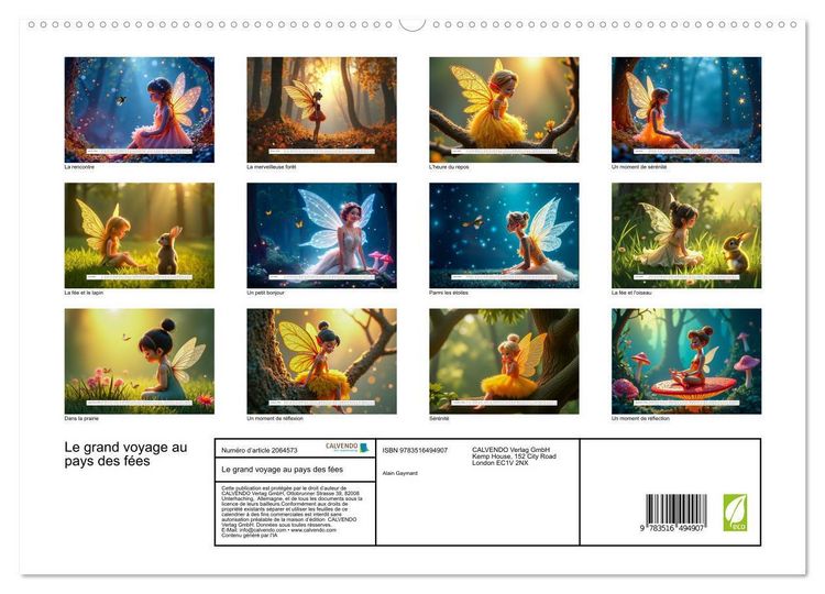 Produktbild: Le grand voyage au pays des f&eacute;es (Calendrier mural 2026 DIN A2 vertical) calendrier de bureau