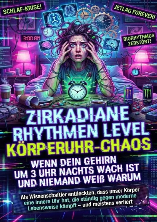 Produktbild: Zirkadiane Rhythmen Level K&ouml;rperuhr-Chaos: Wenn dein Gehirn um 3 Uhr nachts wach ist und niemand wei&szlig; warum