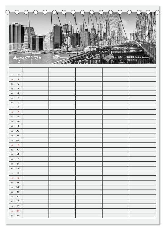 Produktbild: NEW YORK CITY Teamplaner (Tischkalender 2026 DIN A5 hoch), CALVENDO Monatskalender