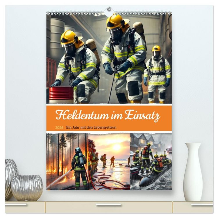 Produktbild: Heldentum im Einsatz - Ein Jahr mit den Lebensrettern (hochwertiger Premium Wandkalender 2026 DIN A2 hoch), Kunstdruck in Hochglanz