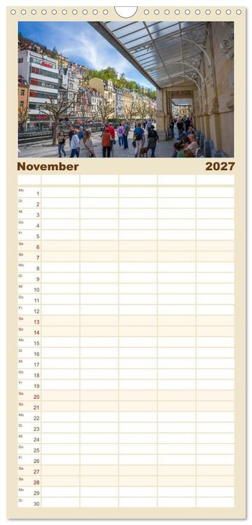 Produktbild: Familienplaner 2027 - Karlsbad / Karlovy Vary - Kleinod im Westb&ouml;hmischen B&auml;derdreieck mit 5 Spalten (Wandkalender, 21 x 45 cm) CALVENDO