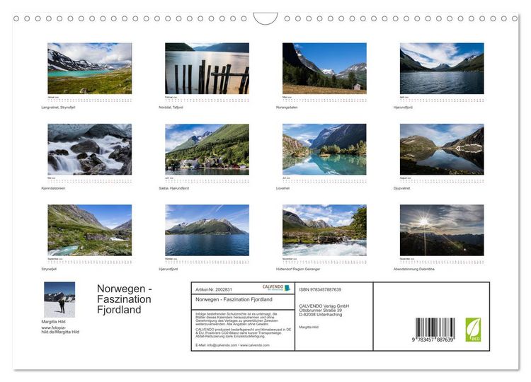 Produktbild: Norwegen - Faszination Fjordland (Wandkalender 2026 DIN A3 quer), CALVENDO Monatskalender