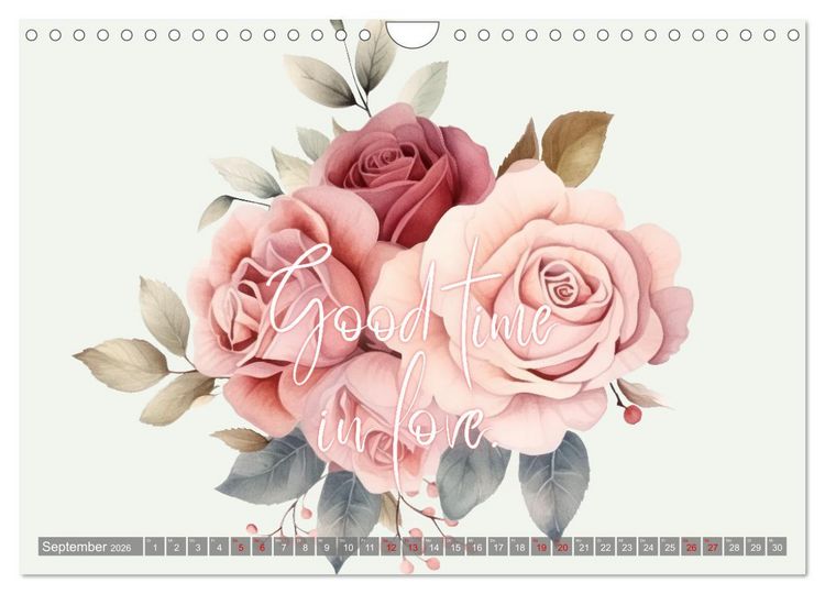 Produktbild: Flower Romance - Romantischer Bl&uuml;tenzauber (Wandkalender 2026 DIN A4 quer), CALVENDO Monatskalender