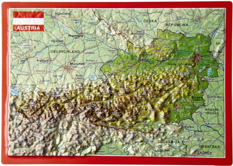 Produktbild: Reliefpostkarte &Ouml;sterreich