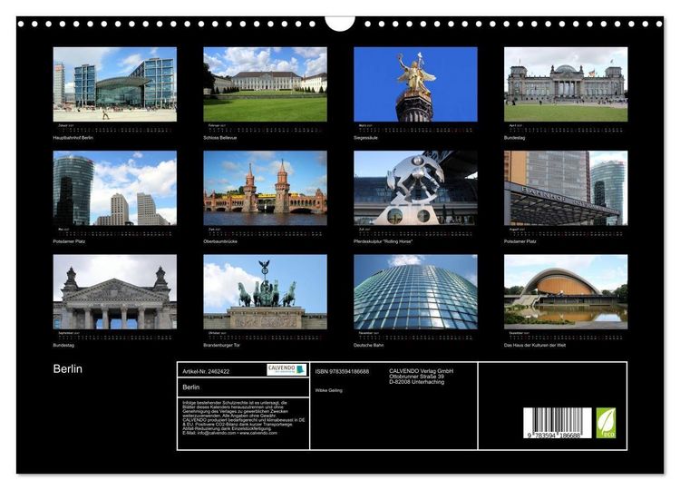 Produktbild: Berlin (Wandkalender 2027 DIN A3 quer), CALVENDO Monatskalender
