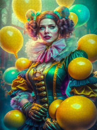 Produktbild: CALVENDO Puzzle Umgeben von gelben Luftballons | 1000 Teile Lege-Gr&ouml;&szlig;e 64x48cm Foto-Puzzle f&uuml;r gl&uuml;ckliche Stunden