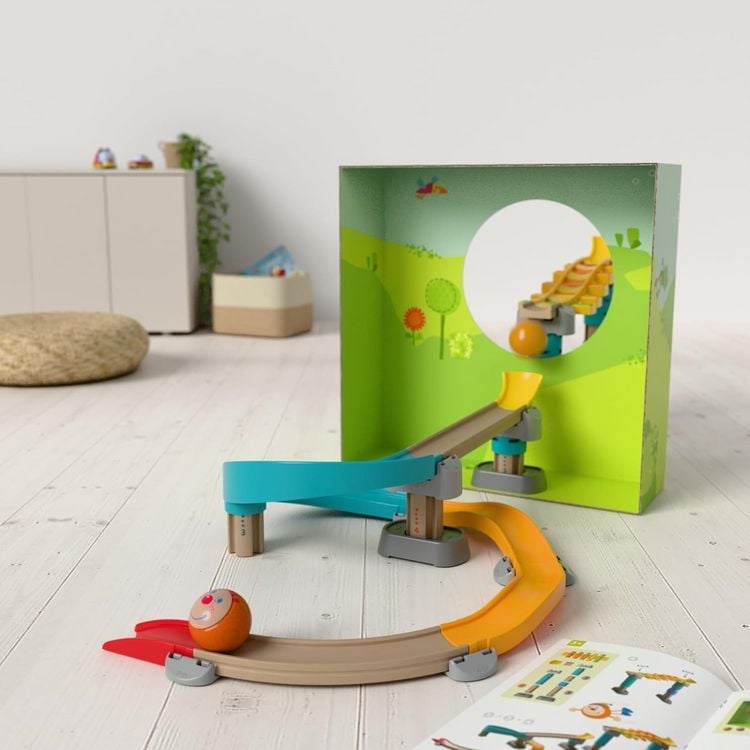 Produktbild: HABA 2013383001 - Kullerb&uuml;, Kugelbahn Klangtreppe Step by Step, 39-teilig