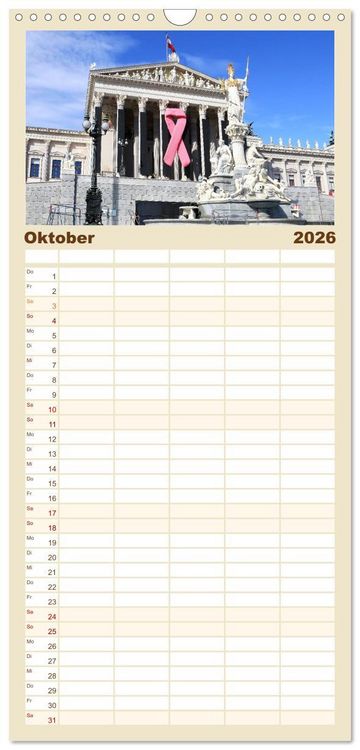 Produktbild: Familienplaner 2026 - Bezauberndes Wien mit 5 Spalten (Wandkalender, 21 x 45 cm) CALVENDO