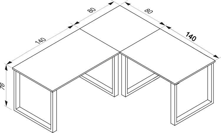 Produktbild: U Schreibtisch Eckschreibtisch L Form 220x220x80