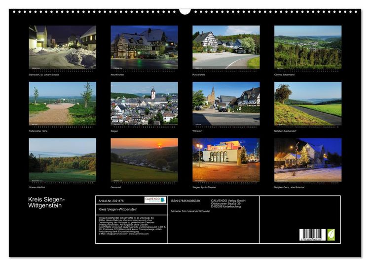 Produktbild: Kreis Siegen-Wittgenstein (Wandkalender 2026 DIN A2 quer), CALVENDO Monatskalender