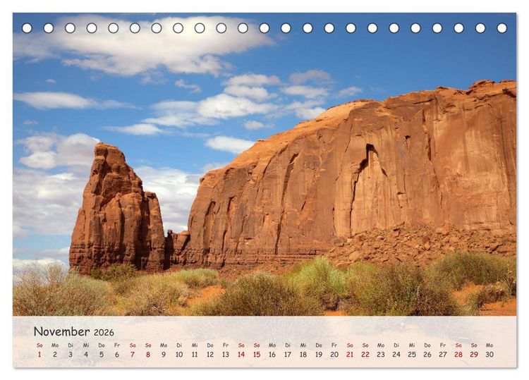 Produktbild: Monument Valley - Faszinierende Westernkulisse in den USA (Tischkalender 2026 DIN A5 quer), CALVENDO Monatskalender