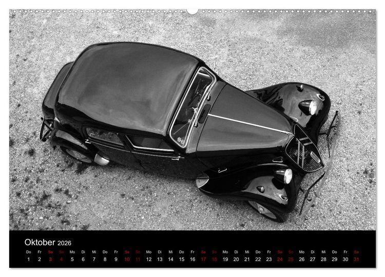 Produktbild: Citro&euml;n 11 CV Traction Avant in schwarzweiss (hochwertiger Premium Wandkalender 2026 DIN A2 quer), Kunstdruck in Hochglanz