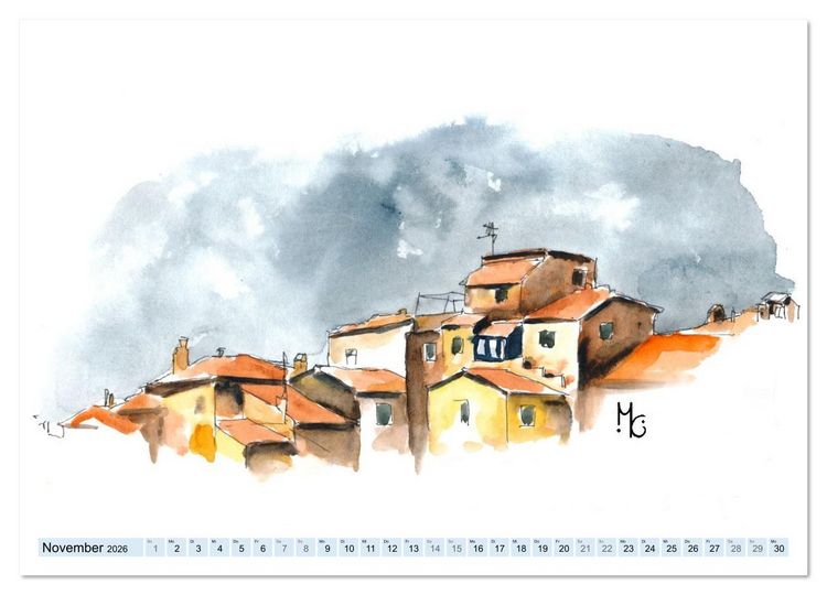 Produktbild: Isola d'Elba - Acquerelli (Wandkalender 2026 DIN A2 quer), CALVENDO Monatskalender