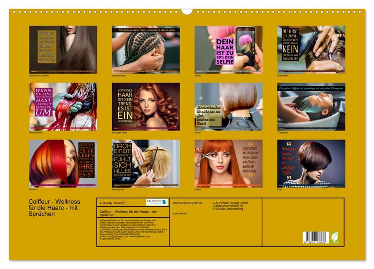 Produktbild: Coiffeur - Wellness f&uuml;r die Haare - mit Spr&uuml;chen (Wandkalender 2026 DIN A2 quer), CALVENDO Monatskalender
