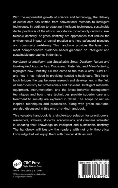 Produktbild: Handbook of Intelligent and Sustainable Smart Dentistry