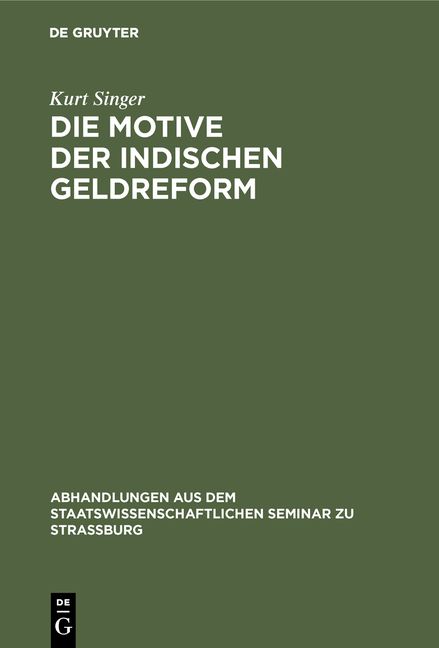 Produktbild: Die Motive der indischen Geldreform