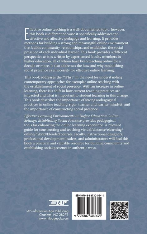 Produktbild: Effective Learning Environments in Higher Education Online Settings